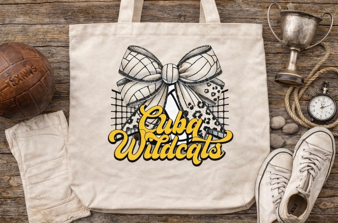 Cuba Wildcats Volleyball Canvas Tote