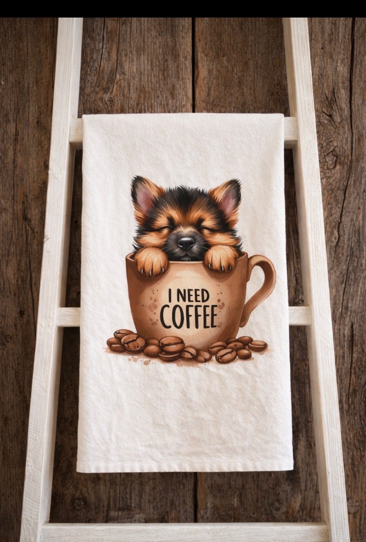 I Need Coffee Puppies 1 Tea/Hand Towel - Image 5
