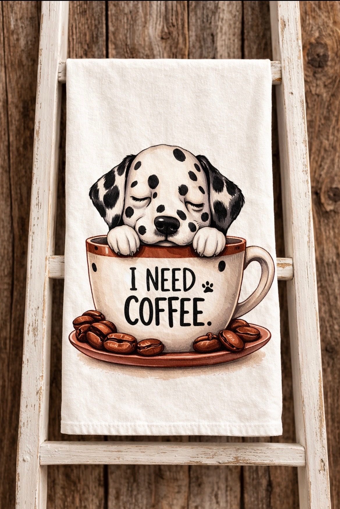 I Need Coffee Puppies 1 Tea/Hand Towel - Image 6