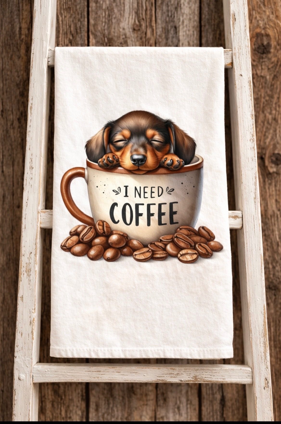 I Need Coffee Puppies 3 Tea/Hand Towels - Image 5