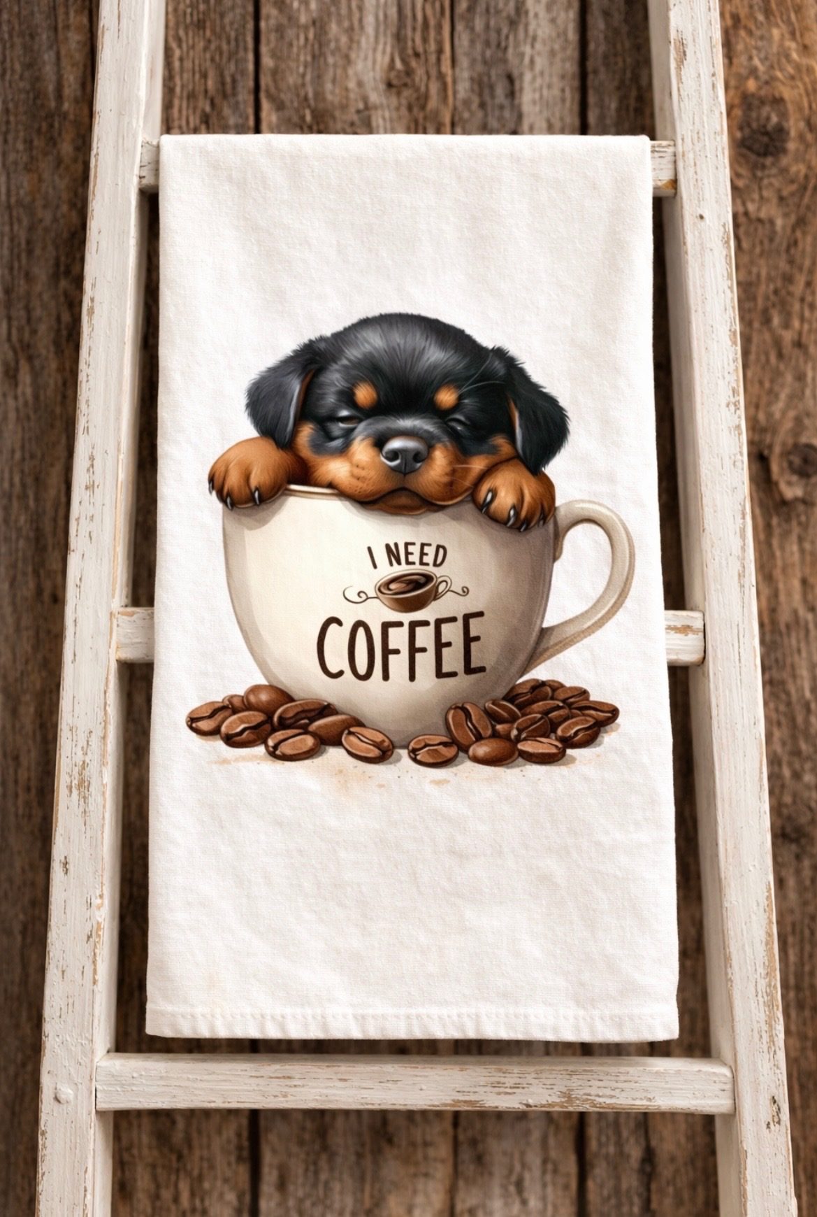 I Need Coffee Puppies 3 Tea/Hand Towels - Image 4