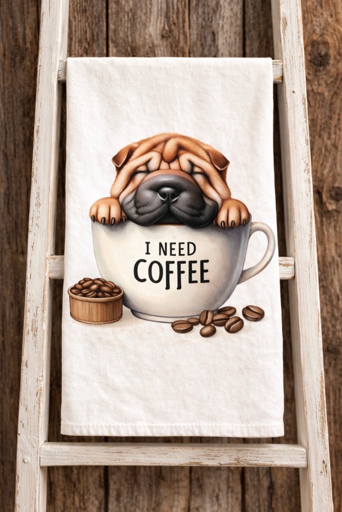 I Need Coffee Puppies 3 Tea/Hand Towels - Image 3