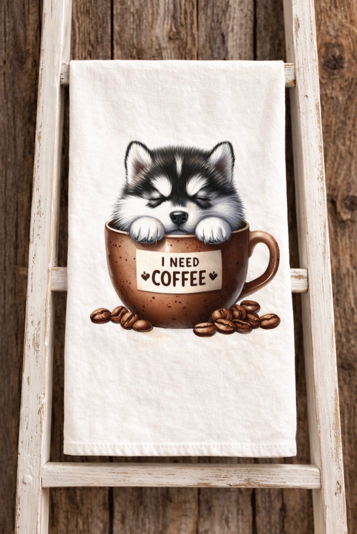 I Need Coffee Puppies 3 Tea/Hand Towels - Image 2