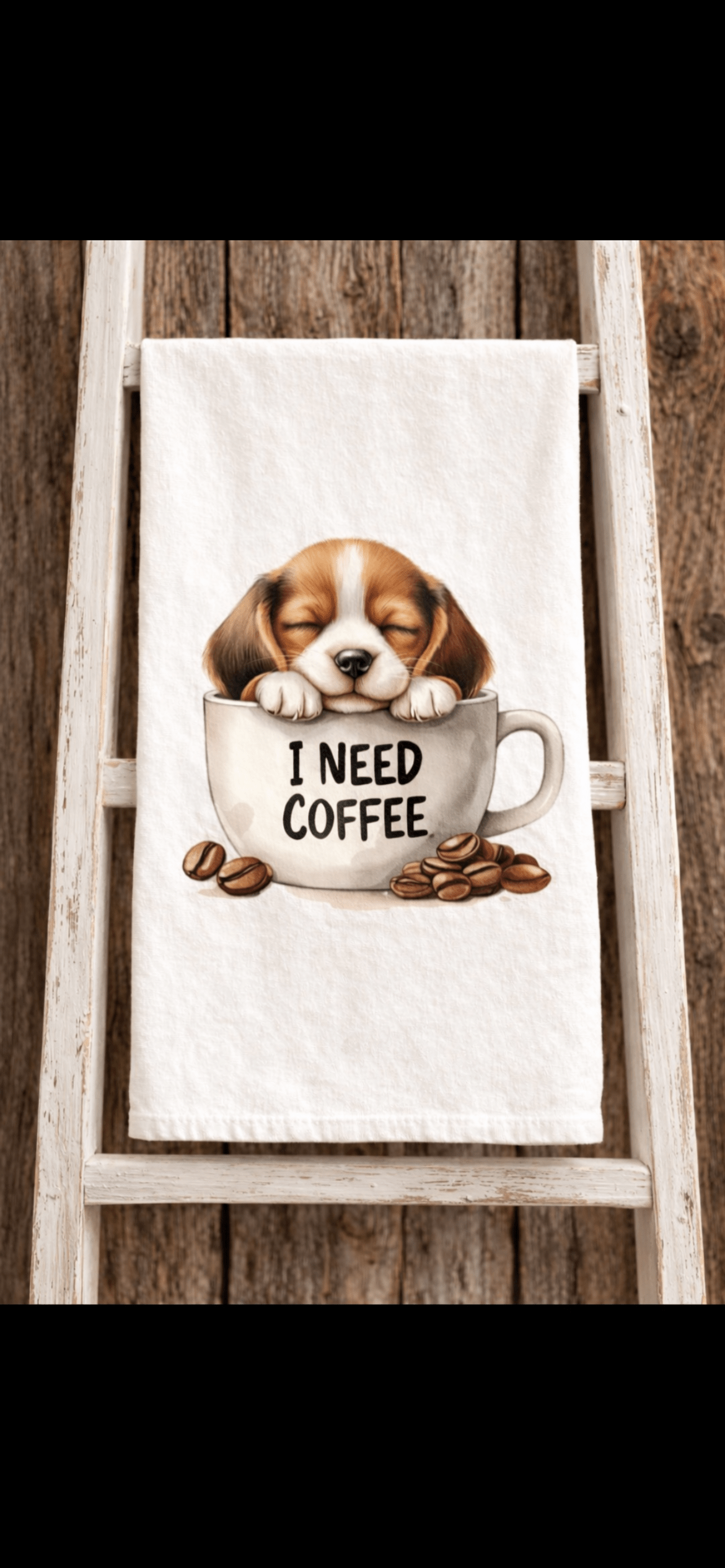 I Need Coffee Puppies 3 Tea/Hand Towels - Image 7