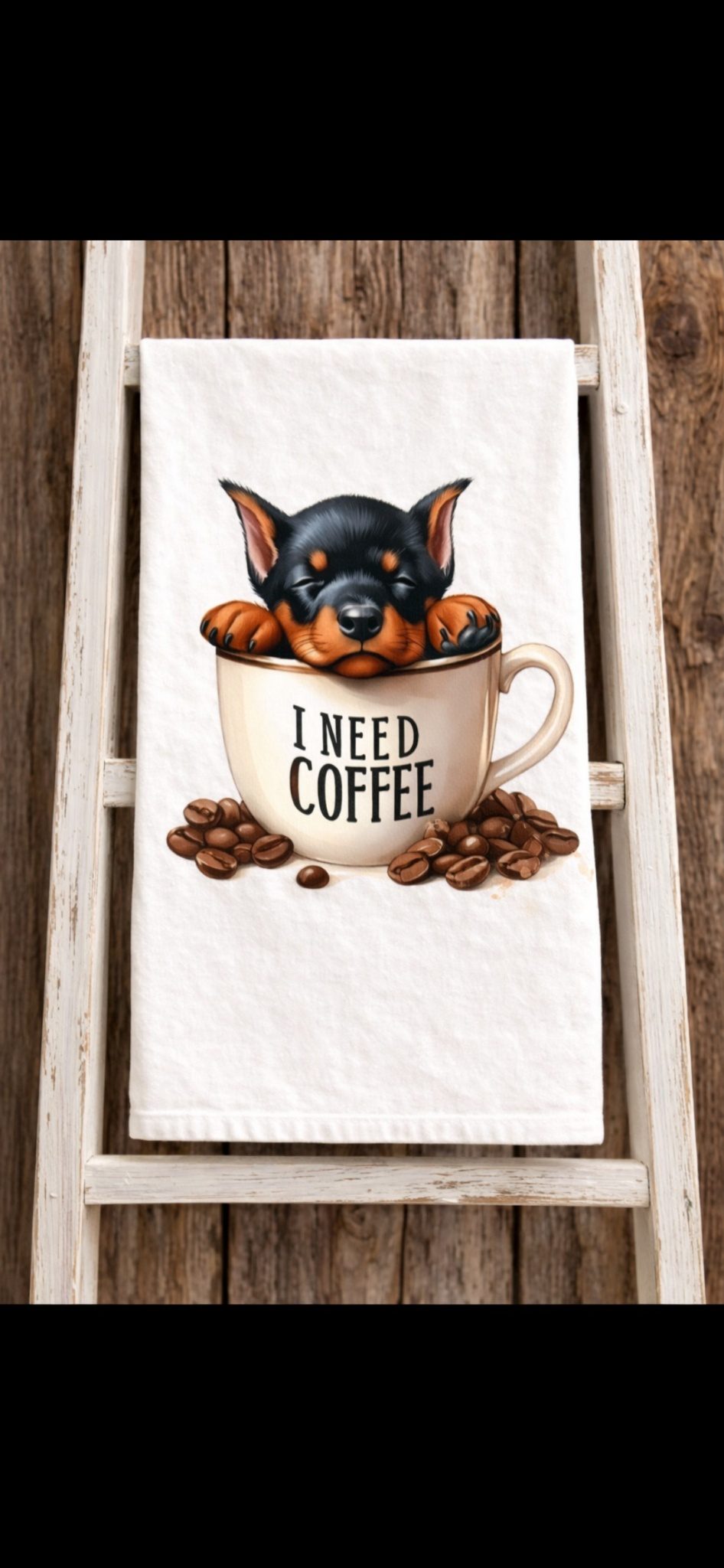 I Need Coffee Puppies 4 Tea/Hand Towels - Image 5