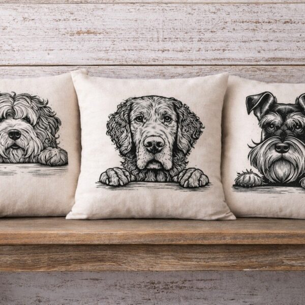 Dog Themed Throw Pillow