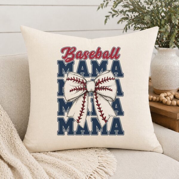 Baseball Mama Throw Pillow