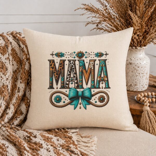 Mama / Boho Western Style Throw Pillow