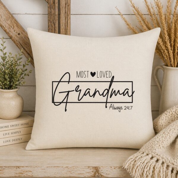 Most Loved Grandma Throw Pillow