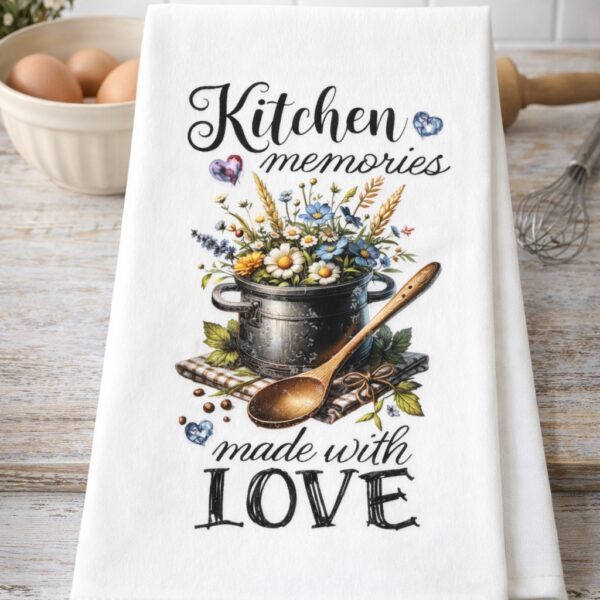 Kitchen Memories Made with Love Tea/Hand Towel