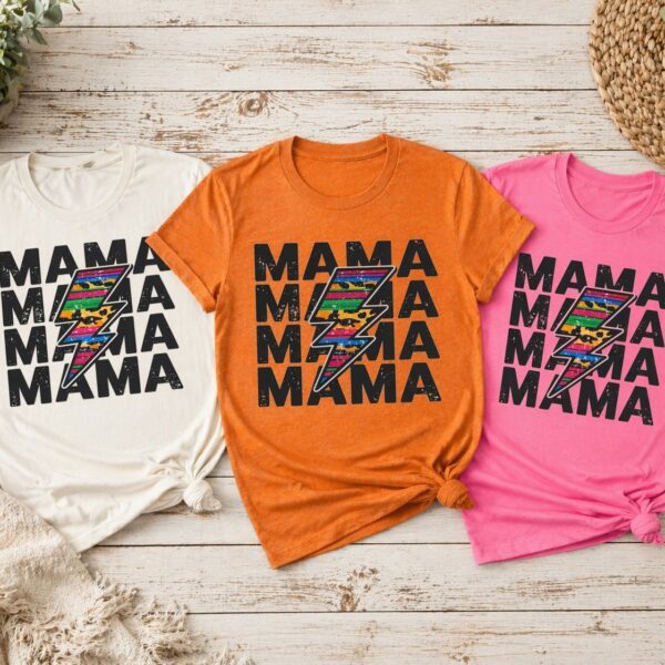 Mama w/ Colorful Lightning Bolt