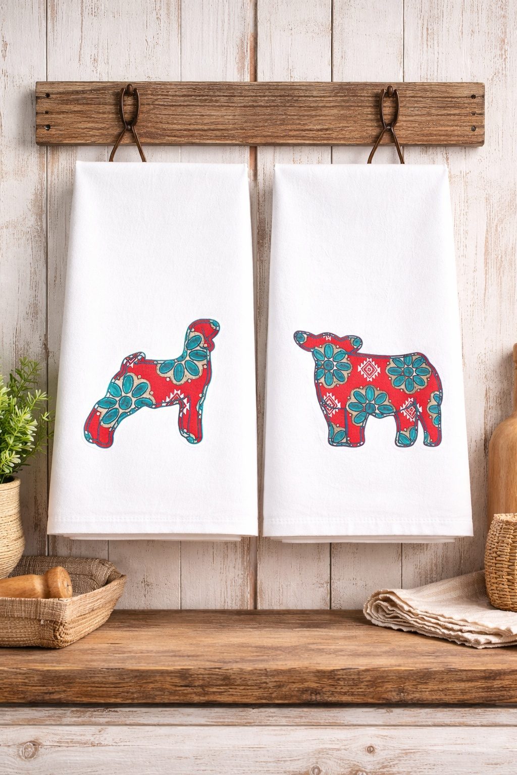 Boho Western Pattern Animal Tea/Hand Towels