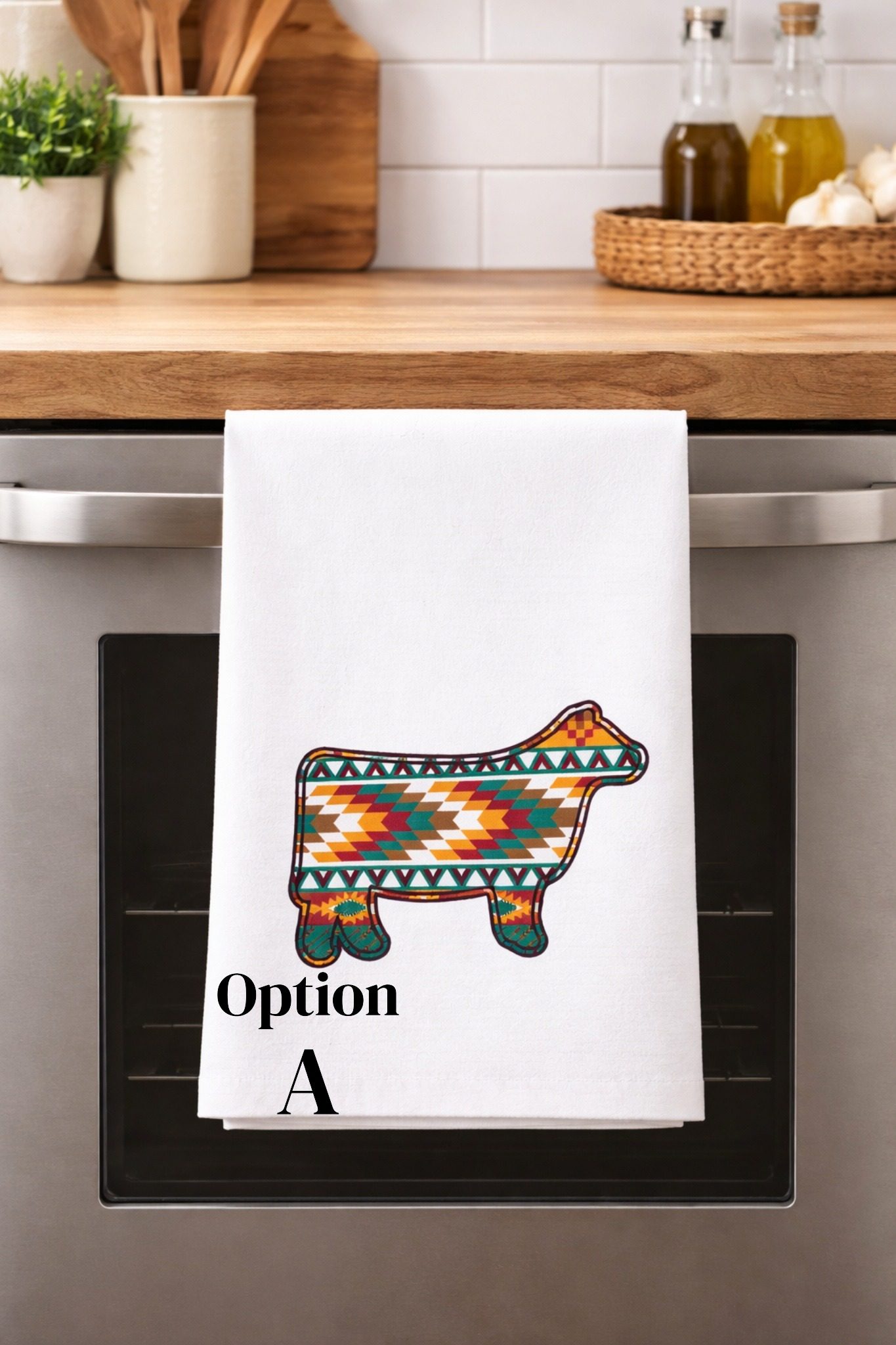 Southwestern Pattern Animal Tea/Hand Towels - Image 2