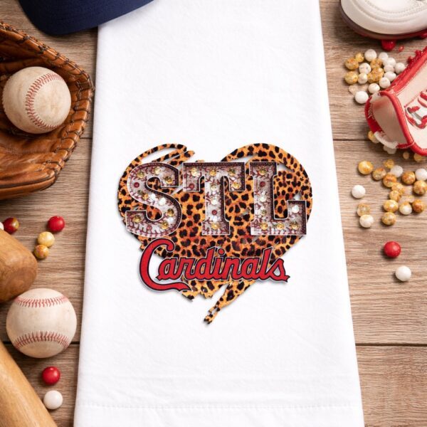 STL Cardinals Heart Tea/Hand Towel