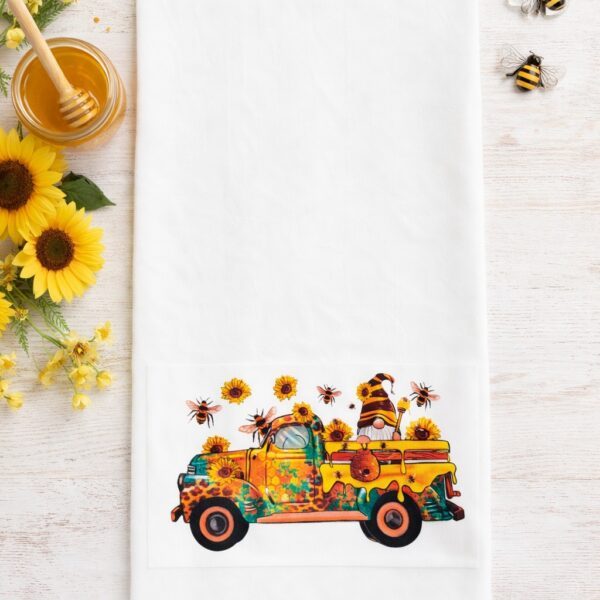 Gnome in a Truck with Bees Tea/Hand Towel