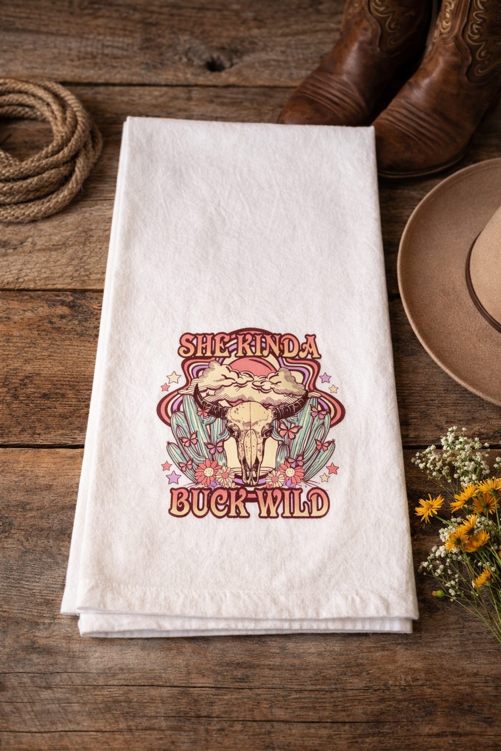 Cow Skull Tea/Hand Towels - Image 3