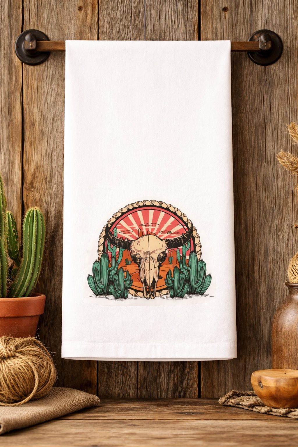 Cow Skull Tea/Hand Towels - Image 2