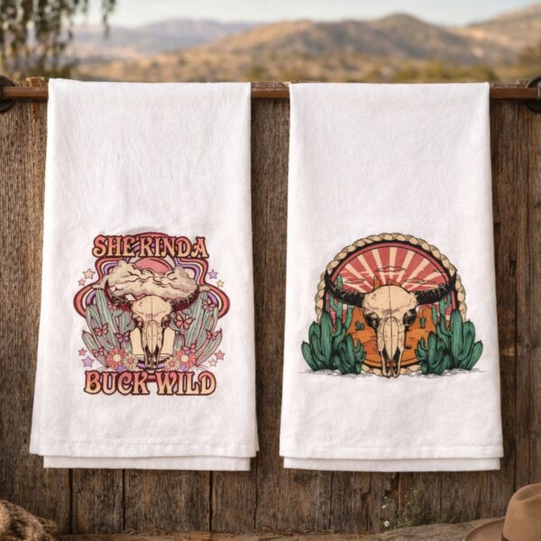 Cow Skull Tea/Hand Towels