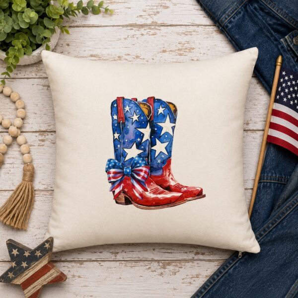 Patriotic Boots Pillow Cover